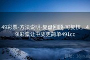 49彩票-方法说明-复盘回顾-可复核，49l彩票让中奖更简单491cc