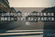 118图库-公告汇总与时间表查看-和值跨度区间一页展示-更新记录清楚(可复核)